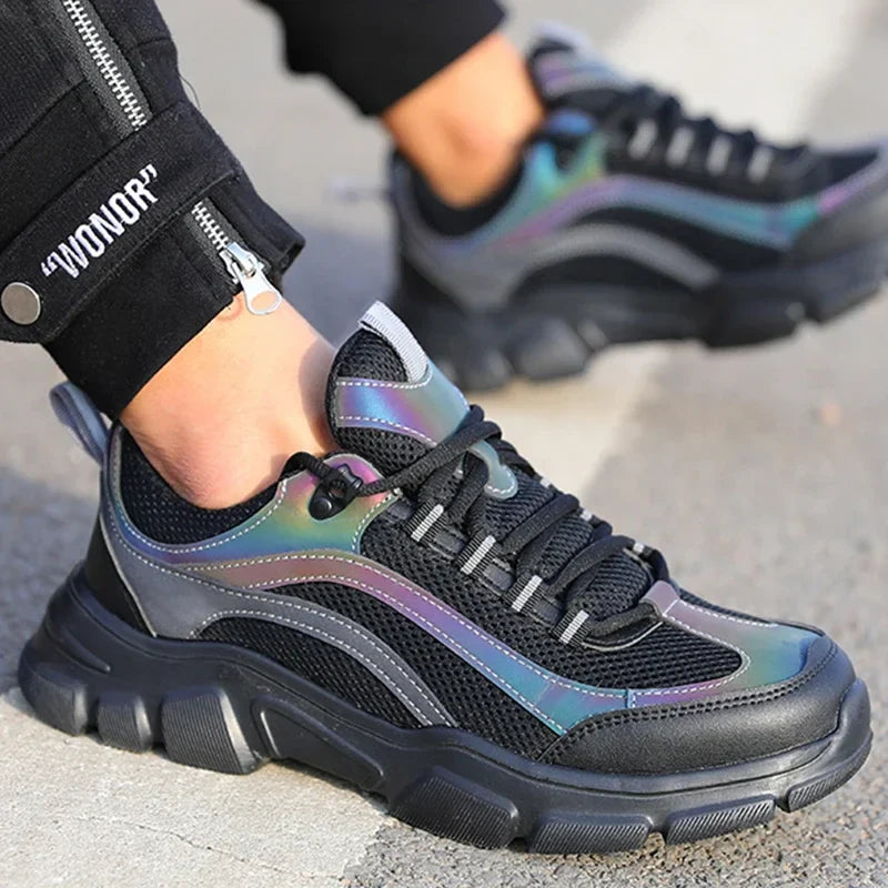 Safety Shoes Lightweight Steel Toe Anti Smashing Piercing Women's Men's Work Sneakers Reflective Indestructible Protective Boots