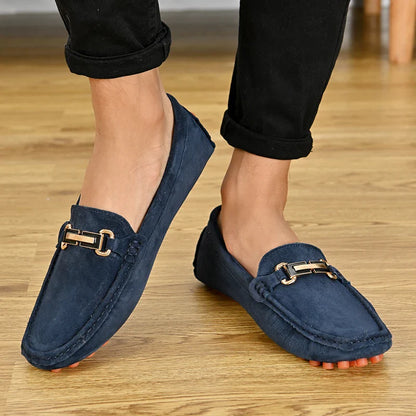 Men Fashion Luxury Leisure Leather Loafers Shoes Slip on Soft Comfortable Non-slip Driving for Men
