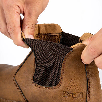 Men Boots Leather Shoes Men Work Safety Shoes Men Indestructible Work Boots Men Safety Boots Steel Toe Shoes Chelsea Boots