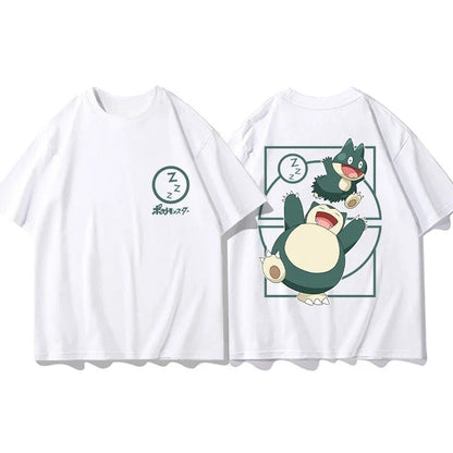 Short Sleeve T-Shirt Gengar Psyduck Mewtwo Printed Men's Boys and Girls Summer New Fashion Top