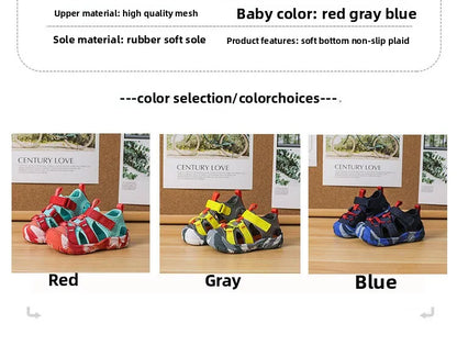 Baby Camouflage Sandals Boys Anti-kick Anti-slip Sport Sandals Girls Breathable Mesh Sandals