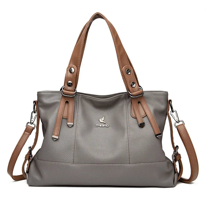 100% Cow Leather Handbag Women Genuine Leather Shoulder Bags Natural High Quality Cowhide Crossbody Large Capacity Messenger Bag