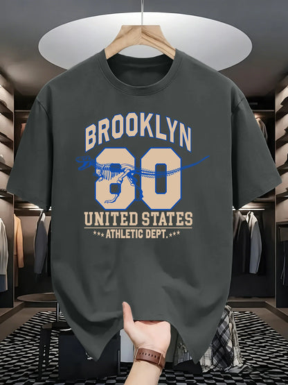 Brooklyn United States Athletic Dept Men T Shirt Soft All-Match Fashion Sportswear Summer O-Neck Tee Unisex Loose Cotton Clothes