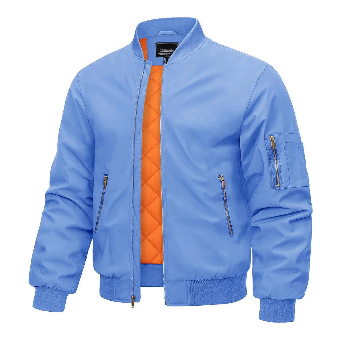 Bomber Jacket Men Warm Zip Up Winter Padded Coat Casual Baseball Jackets Pilot Windbreaker Varsity Jackets