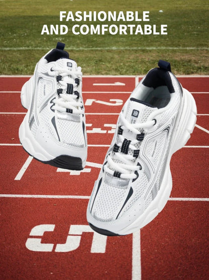 Tênis Esportivo Feminino para Exterior Leve Respirável para Corrida Tênis Casual Feminino de Malha Antiderrapante com Cadarço para Corrida