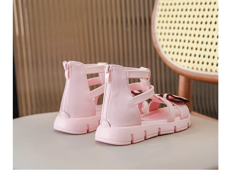 Girls Sandals Summer 2025 New Fashion Children Roman Shoes Middle and Large Children Soft Open Toe Little Girl Princess Shoes