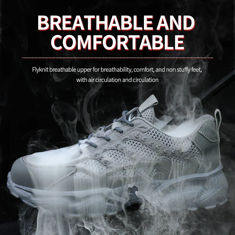 Summer Work Shoes with protection breathable Lightweight ShoesSteel Toe Shoes Men  Anti-smashing Industrial Safety Shoes