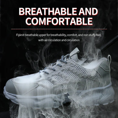 Summer Work Shoes with protection breathable Lightweight ShoesSteel Toe Shoes Men  Anti-smashing Industrial Safety Shoes