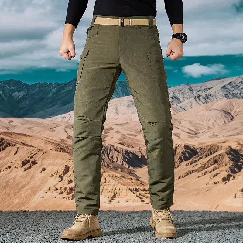 Men Casual Cargo Pants 2025 New Male Summer Tactical Wear Resist Quick Dry Outdoor Trousers Multi Pockets Hike Work Trousers