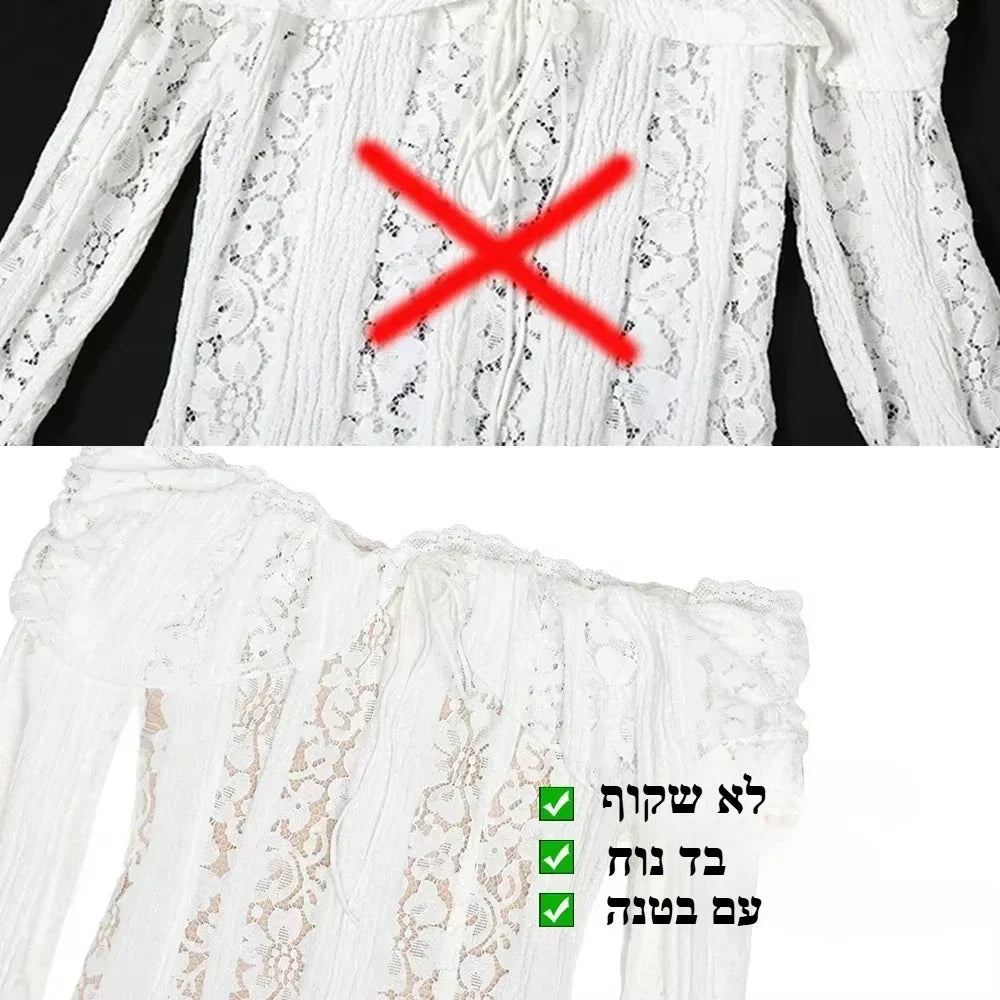 Lace Slim Mini Dress for Women Off The Shoulder Sexy Long Sleeves Club Party Dresses Bodycon Elegant Autumn Dress