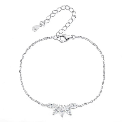 5 Gems 3*6mm Marquise Cut All Moissanite Bracelets for Women Original Luxury Adjustable Chain Real S925 Silver Jewelry