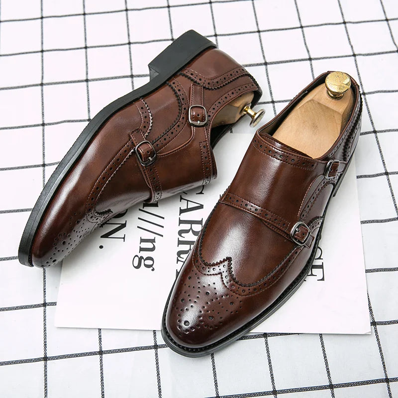 Formal Leather Shoes For Men Classic Casual Business Shoes Men High Quality Men's Dress Shoes Wedding Offcie Social Brogues Shoe