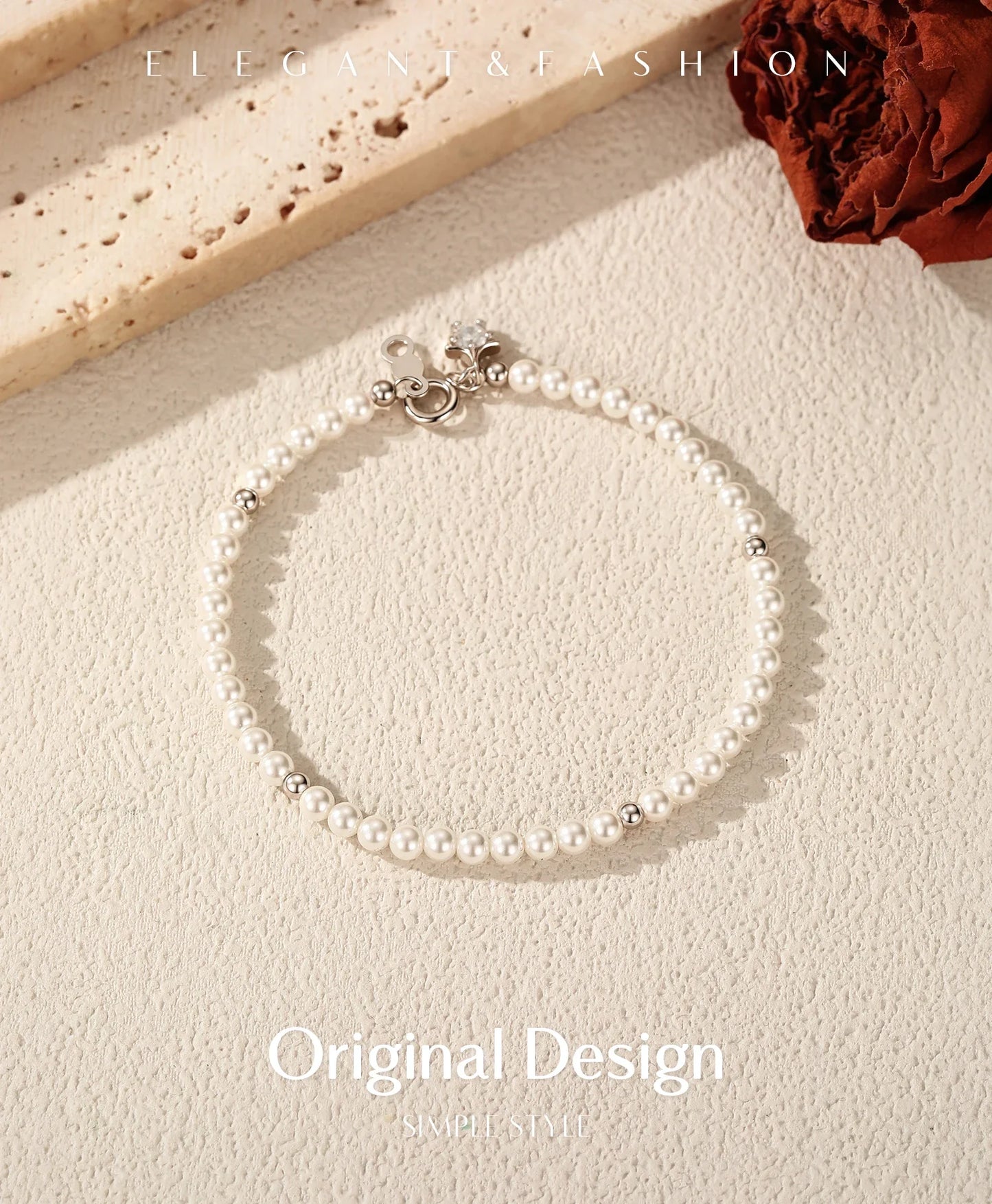 Elegant Pearls Beaded Bracelet 925 Sterling Sliver Sweet Shining Star CZ Bracelet For Women Fine Jewelry Gifts