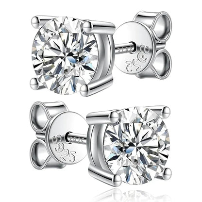 2.0ct Moissanite Earrings for Women Lab Grown Diamond Ear Studs 925 Sterling Silver Fine Jewelry Gift