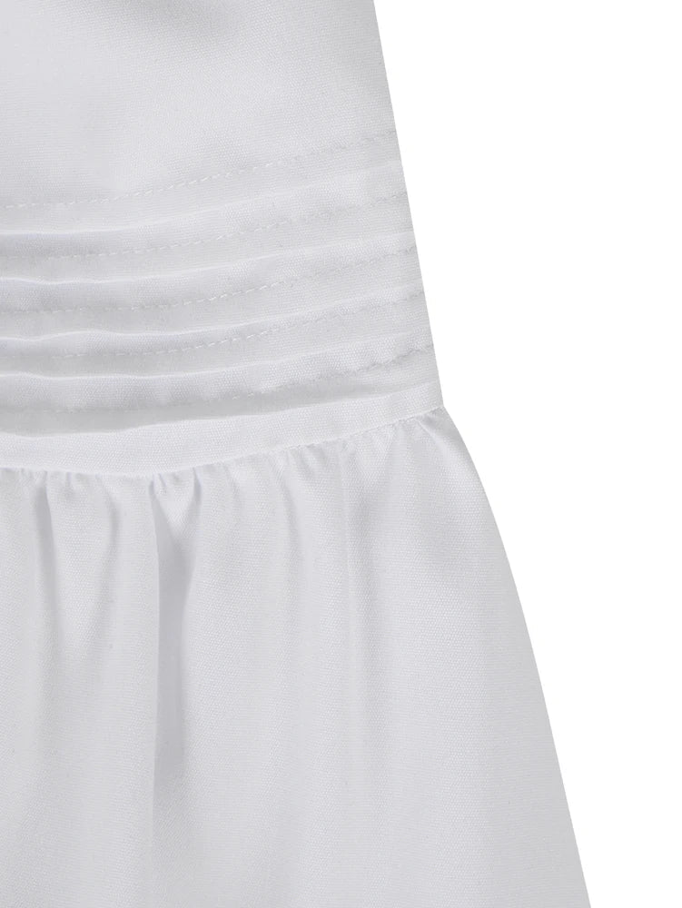 Summer 2025 Women's Pure Color Ruffle Casual Skirt Y2K Tie Mini Polyester Comfortable New Fashion for Ladies