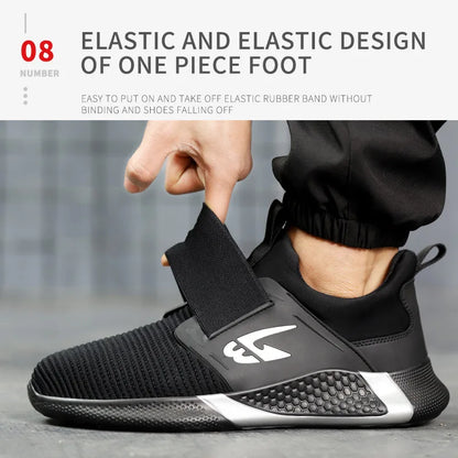 New Summer Safety Shoes Comfortable Men's Sports Shoes Lightweight Waterproof Sneakers Work Shoes Men's Steel Toe Work Boots