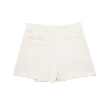 Shorts Women 2024 Black White Mini shorts Women's Shorts High waist Micro Casual Skirt Shorts Asymmetric Shorts Skirt Mujer