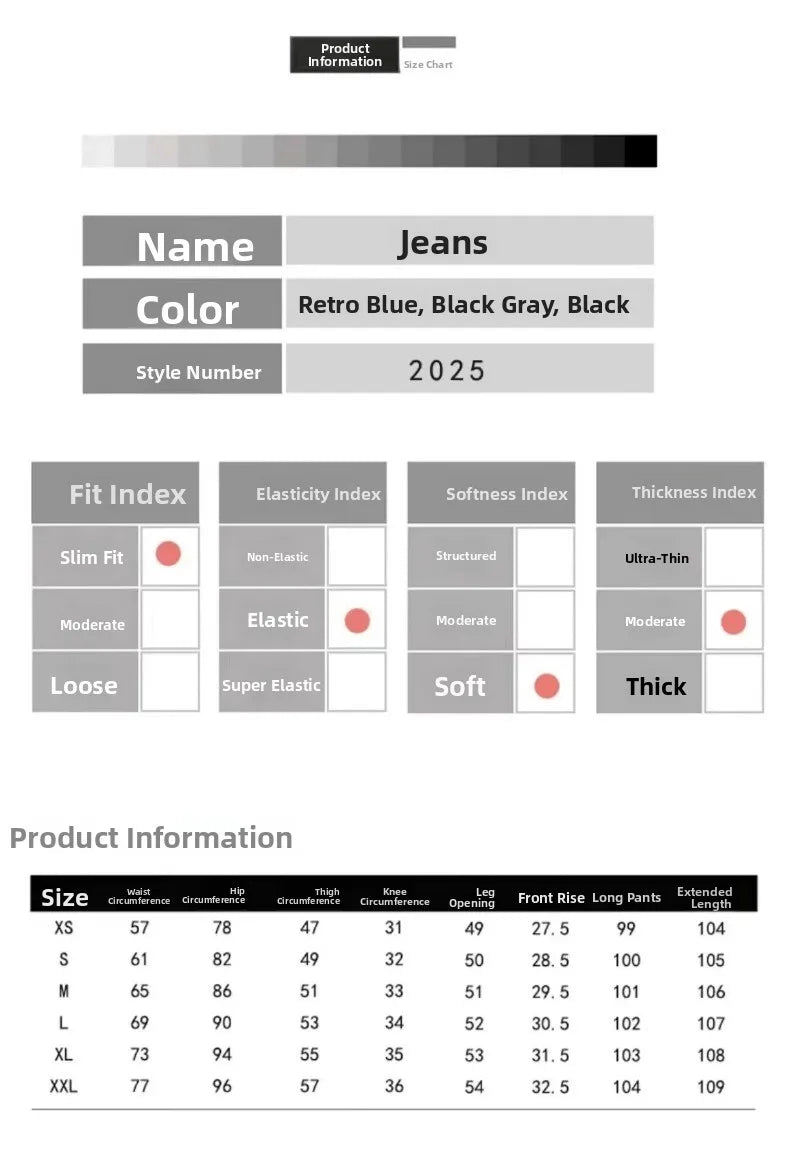 Autumn Winter American Sle High Waist Slim Fit Drapey Micro Flared Jeans Women's Premium Denim Pants