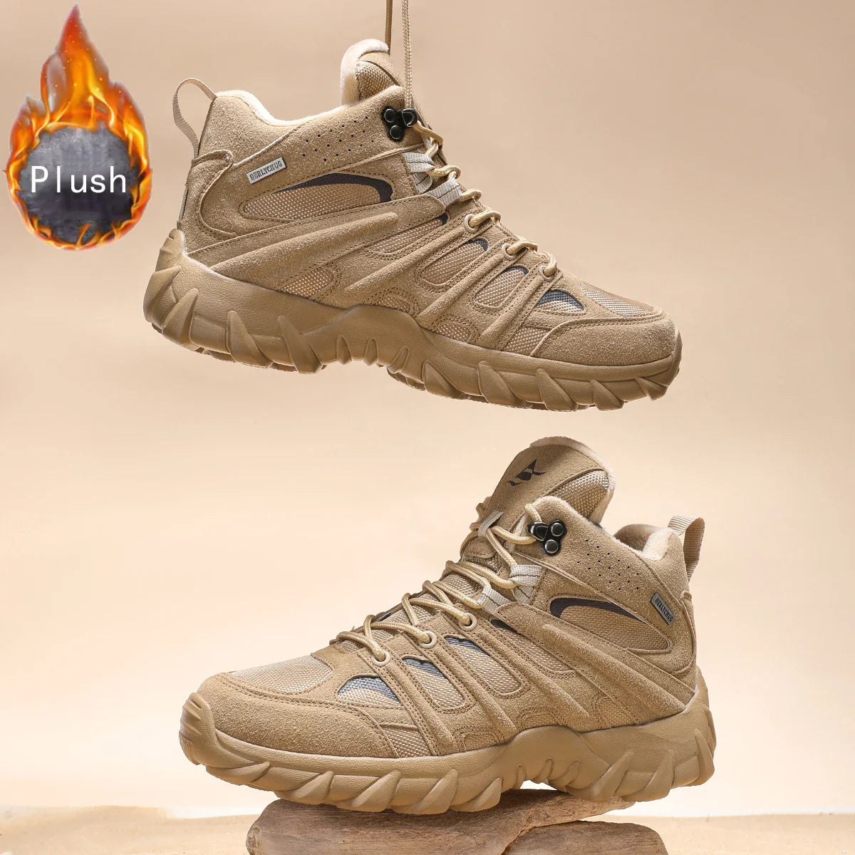 New Men High Quality Leather Boots Fishing Hunting Sneakers Desert Combat Men's Boots Outdoor Hiking Shoes Ankle Boots Work Safe