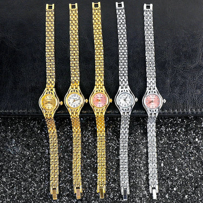 Ladies Gold Plated Watch Women Bracelet Quartz Wristwatch Girl Analog Feminino Relojes Hour Luxury Watches Elegant Casual Clock