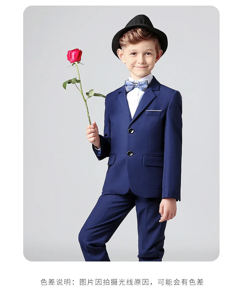 Spring Autumn Children Boy Wedding Suit Teenager Kids Formal Elegant Suits For Boy 1-14 Years Boys Suits Teens Suits Outfit Set