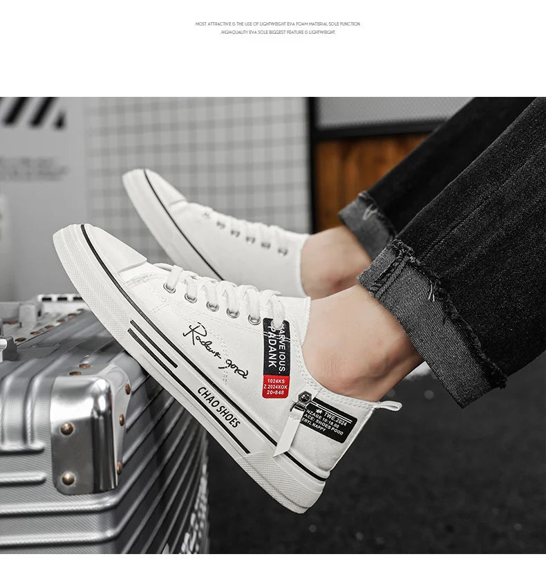 Men's plus size casual Canvas shoes summer soft-sole non-slip outdoor walking shoes fashion youth sports board shoes flat shoes
