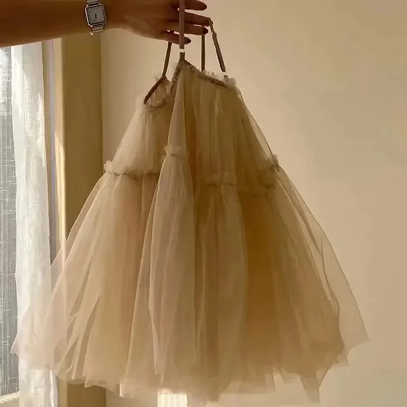 Vestido de bebê para meninas, vestido de verão infantil com renda e tela, vestidos tutu para bebê, vestido de festa de aniversário infantil, roupas para meninas