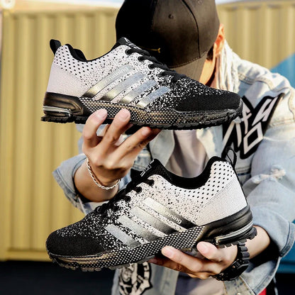 Men's and women's flying mesh surface spring summer breathable casual sports shoes flat vulcanized couple running big size48
