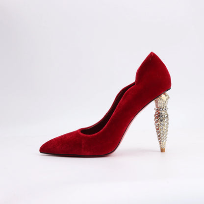 luxury Red Bottom Black Pointed toe Heels for Women Shoes 2024 Elegant and Classy Designer Slingback Heels High Quality big Size
