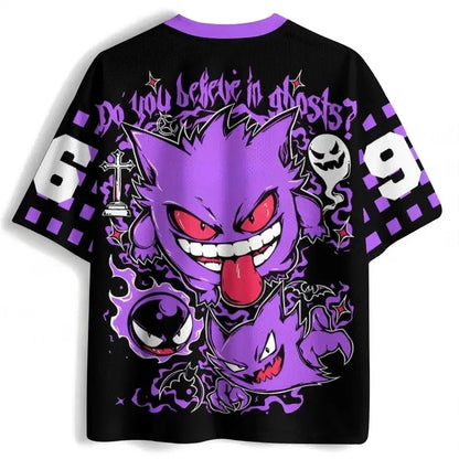 Printed Shirt for Adults and Children Y2K Harajuku Street Wear Large Mesh Breathable Summer T-shirt