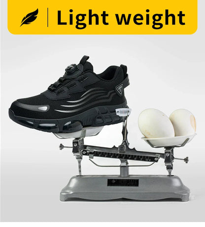 Rotary button new safety shoes for men, anti-impact and anti-piercing work shoes, fashionable men's sports shoes Tactical Boots