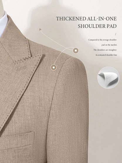 New 2 buttons on suit modern design mens office wear blazer coustime homme luxe Bead edge craftsmanship