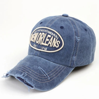 2024 Unisex Washed Cotton Baseball Cap Letter Embroidered Vintage Snapback Hat Men And Women Streetwear Outdoor Sports Hats