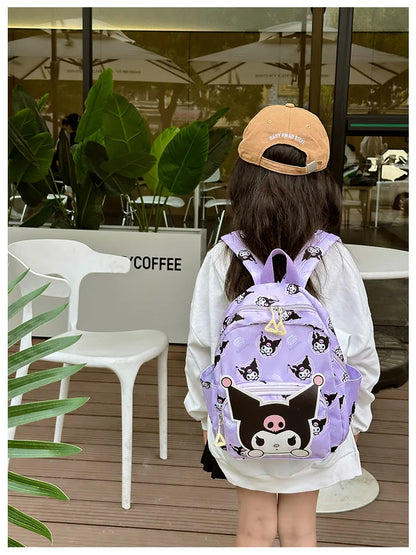 Anime Cartoon Kuromi Melody Cinnamoroll Backpack Boys Girls Cartoon Hello Kitty Kawaii Canvas Fashion Children's Schoolbag
