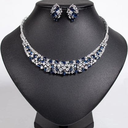 Pop Hot Stereo Jewelry Oil Painting Necklace Earrings Premium Multi-Color 2-Piece Wedding Travel Women's Holiday Gift M-1000