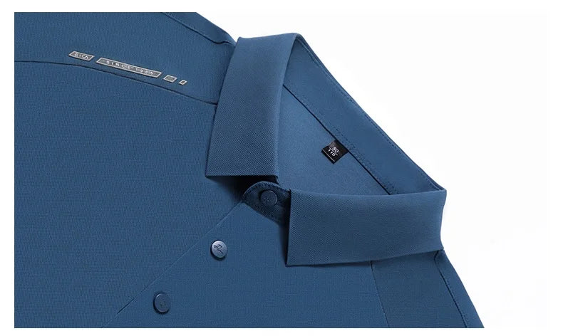 High quality ice silk short sleeve polo shirt cool breathable fashion brand letter printed summer casual men's lapel T-shirt