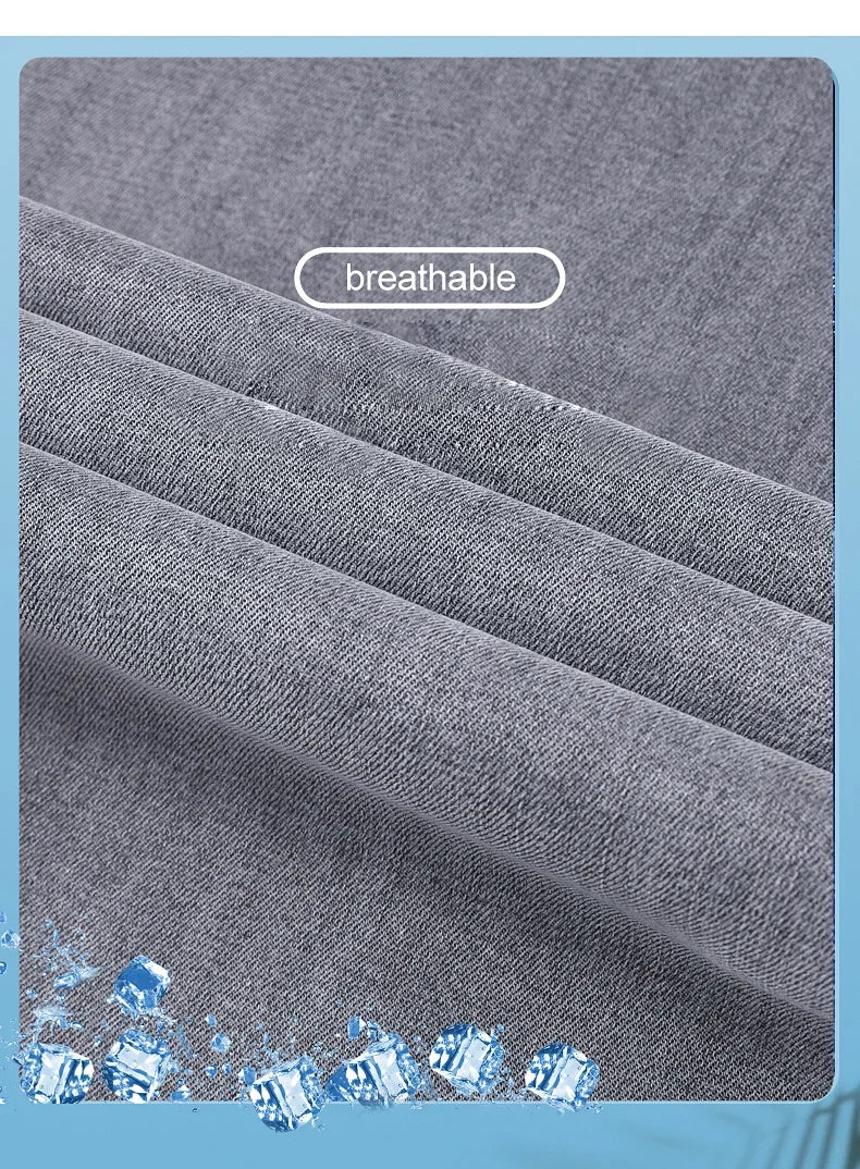 Summer Thin Men's Loose Straight Jeans Lyocell Soft Drape Business Casual Trousers Classic Smoke Gray Brand Ice Silk Pants