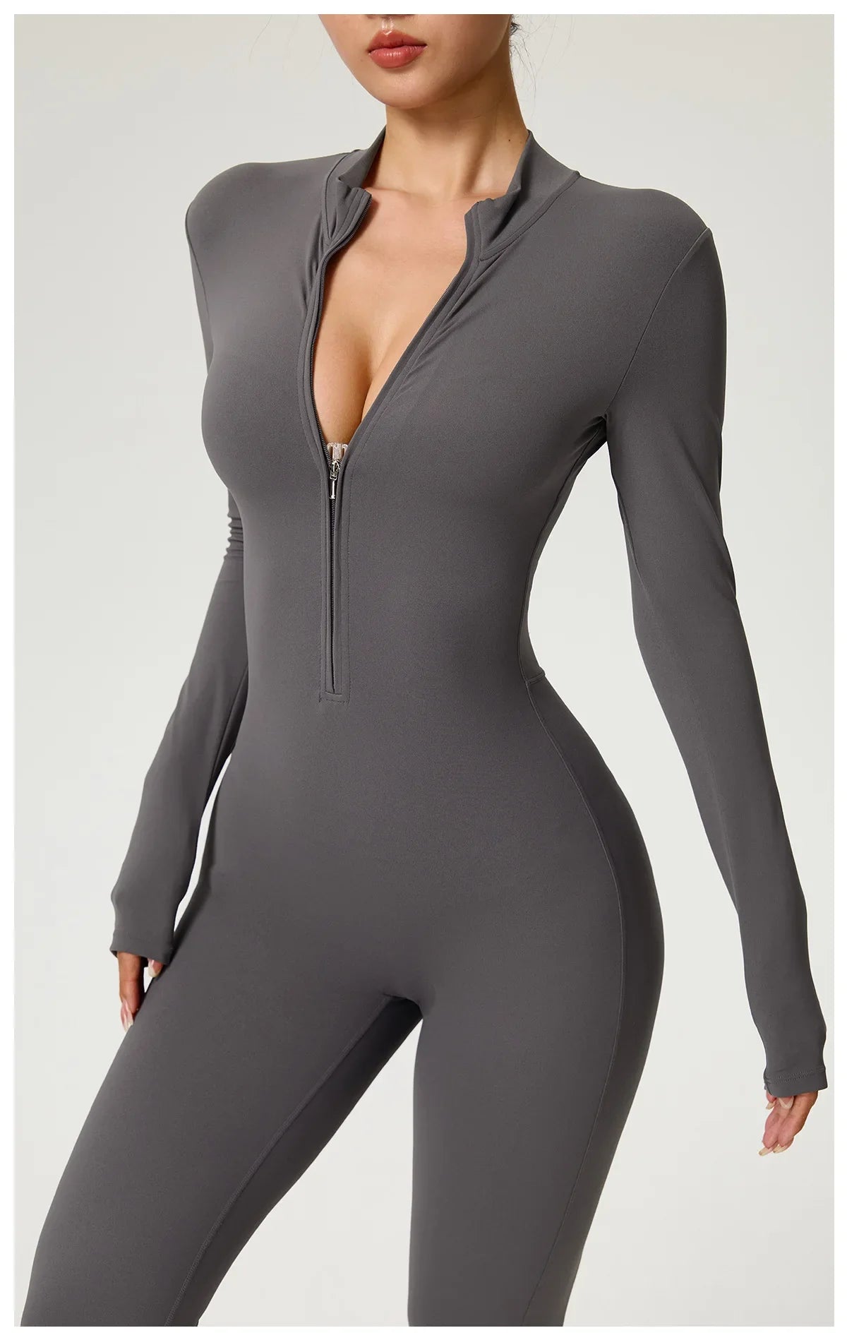 Zipper Jumpsuit Flared Pants Women Clothing Sportswear Gym Yoga Sport Sets Spandex Nylon Workout Sets Women Tracksuit
