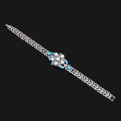 2024 New Pearl Jewelry Sets For Women Wedding Party Accessories Luxury CZ Dubai African 4-piece Bridal Jewelry Set