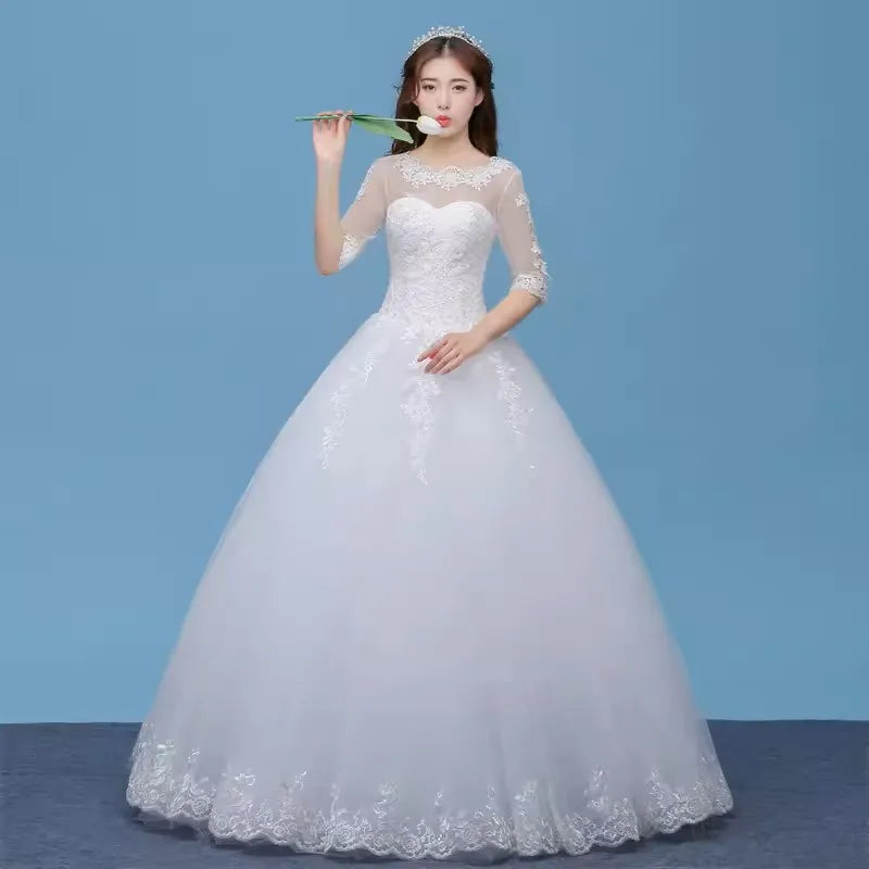 Wedding Dress Wholesale Lace up Embroidery Bride Marriage Dresses White Ball Gown Factory Christmas Carnival Plus Size