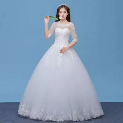 Wedding Dress Wholesale Lace up Embroidery Bride Marriage Dresses White Ball Gown Factory Christmas Carnival Plus Size