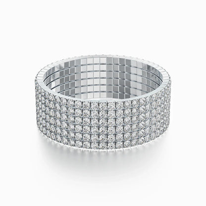 Stretch Rope Moissanite Tennis Bracelet for Women Man 2.5/3.mm Brilliant Cut 925 Sterling Silver Hand Chain Party Jewelry Gifts