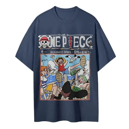 Anime Peripheral Men's T Shirts Y2k Clothes Oversized Cotton Women's Short Sleeve Graphic Tee Top Harajuku
