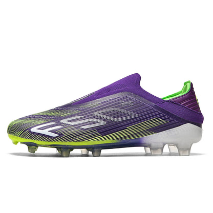 Without-lace F50+ Mens Soccer Shoes Boys Training Non-Slip Turf Soccer Cleats TF/FG Football Sneakers Chuteira Campo 35-45