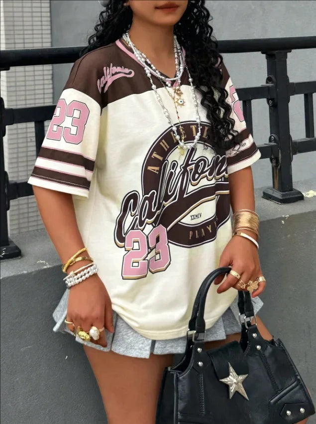 Men's California 23 Printed V-Neck Short Sleeve T-Shirt Summer Graphic Tee Baseball Jerseys Plus Size Women's Sport T-Shirt