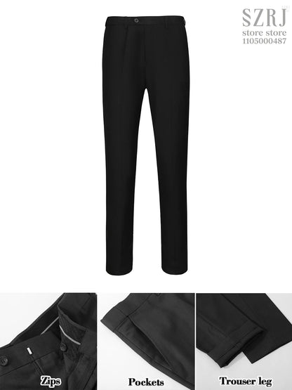 4pcs Men's Tuxedo Set:Classic Lapel Blazer,Vest,Pants&Tie High-Quality,Adjustable Waist.For Parties,Weddings, Proms. Comfy Fit.
