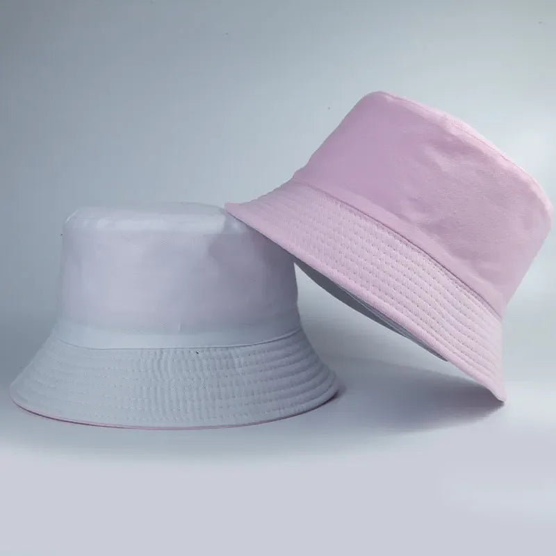 Unisexe Reversible Bucket Hats Man Women Cotton Fisherman Cap Girl Boy Daily