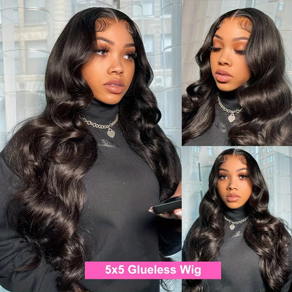 220 Density Body Wave Lace Front Wigs 13x4 13x6 40 Inch Lace Closure Wig 5x5 Gluless Transparent Human Hair Lace Frontal Wigs