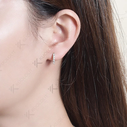 Moissanite Earrings for Women 18K 14K 10K Solid Gold White Gold 925 Silver Clip Hoop Square for Party Christmas Classic
