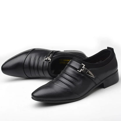 Classic White Men Dress Shoes 2024 Casual Business Leather Shoes for Men Point Toe Wedding Formal Shoes Men Size 46